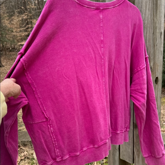 Easel Magenta Floral Sweatshirt - Picture 6 of 6